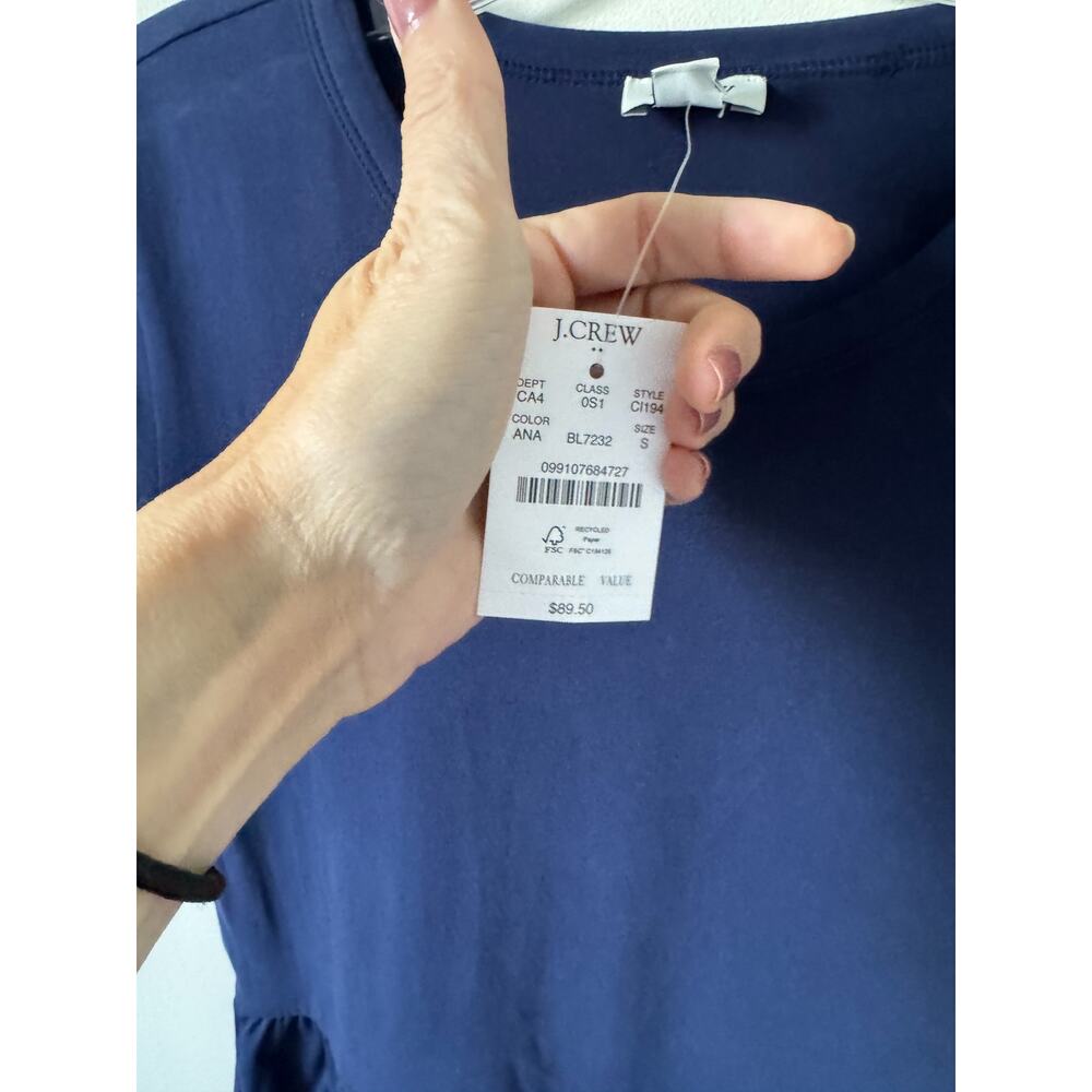 J. Crew Modest T-shirt Maxi Dress Navy Blue Size Small NEW - Picture 10 of 11